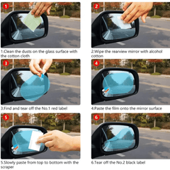 2pcs Car Anti Rain Clear Film Rear Lenses Protection Nozzle Waterproof Film