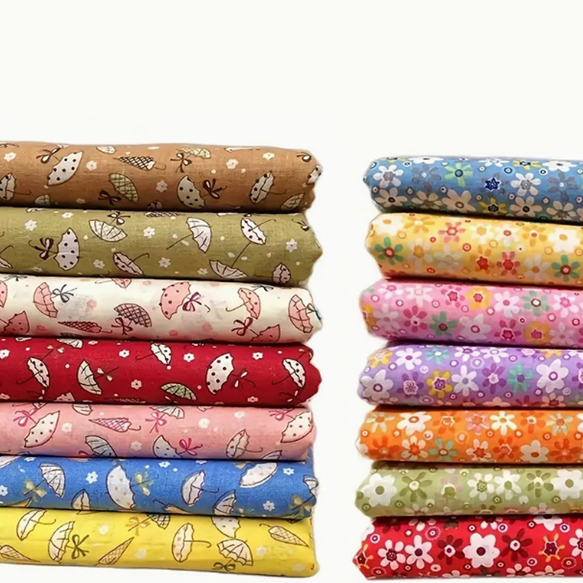 7pcs Ditsy Floral Cotton Cloth Craft Not Fade DIY Patchwork Doll Clothes