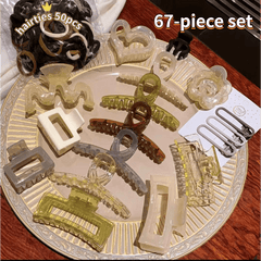 67pcs Hair Accessories Set Claw Clip Elastic Hair Tie Sweet Duckbill Clip