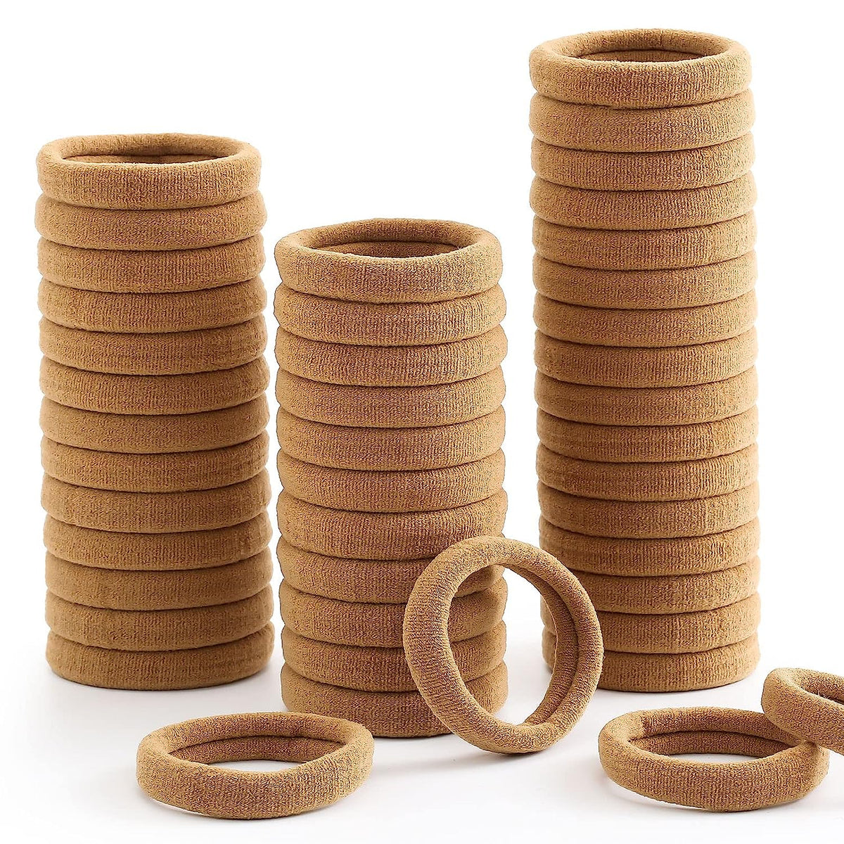 100PCS Seamless Thick Hair Elastic Hair Ties No Damage Ponytail Holder