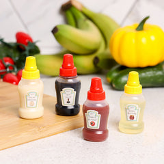 2pcs Mini Seasoning Bottle Tomato Sauce Vinegar Soy Sauce Bottle for Travel