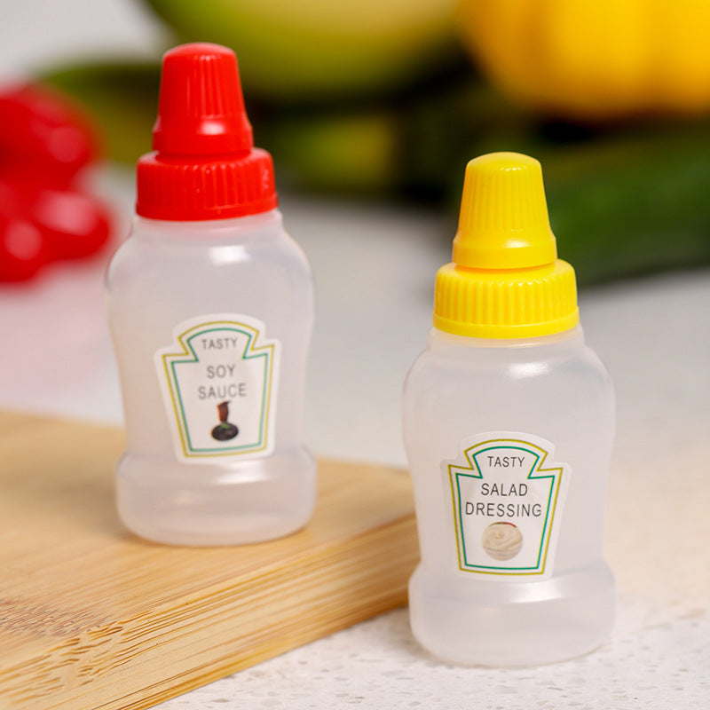 2pcs Mini Seasoning Bottle Tomato Sauce Vinegar Soy Sauce Bottle for Travel