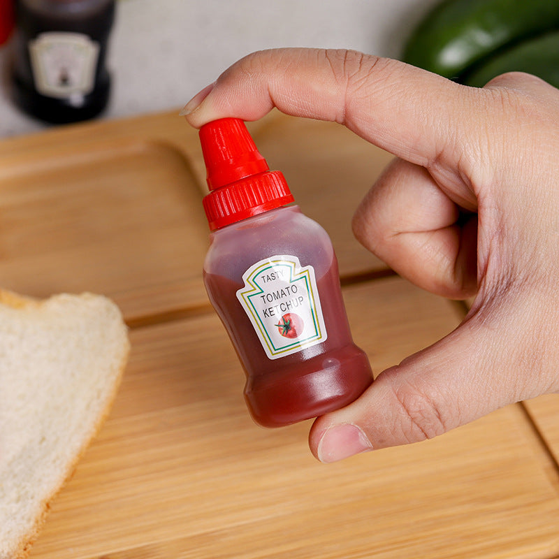 2pcs Mini Seasoning Bottle Tomato Sauce Vinegar Soy Sauce Bottle for Travel