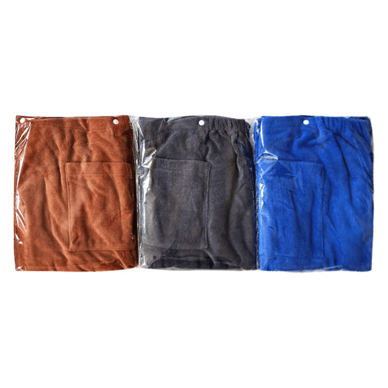 Men's Microfiber Bath Skirt with Pocket Soft Absorbent Wrap Towel