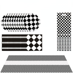 Checkered Party Supplies Disposable Plates, Tissues, Tablecloths, Gift Bags