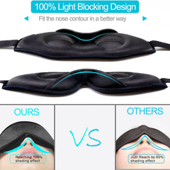 3D Contoured Sleep Mask Adjustable Strap Soft Breathable Eye Pillow