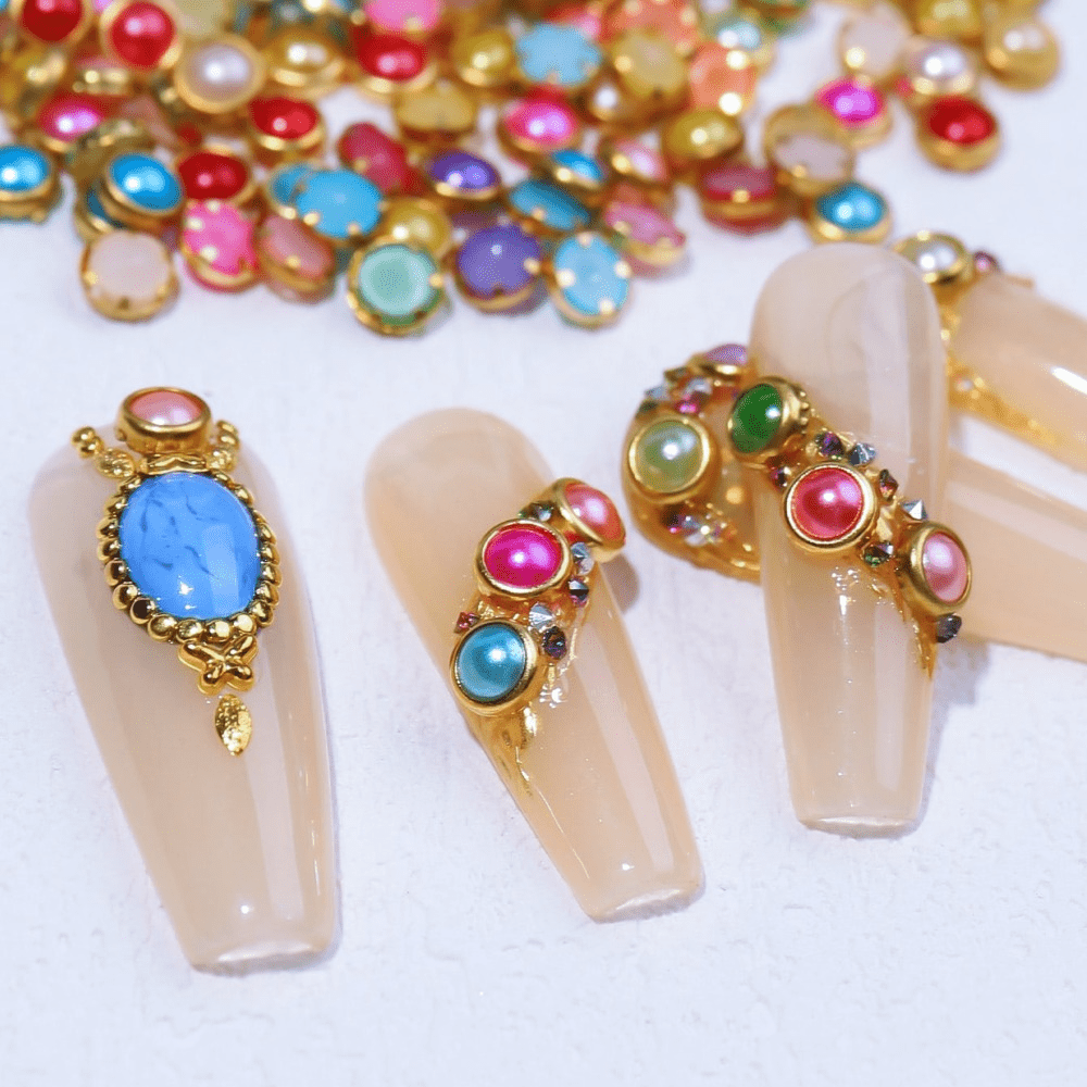 100pcs Colorful Rhinestones for DIY Nail Art - 4mm, 5mm, 6mm Sizes
