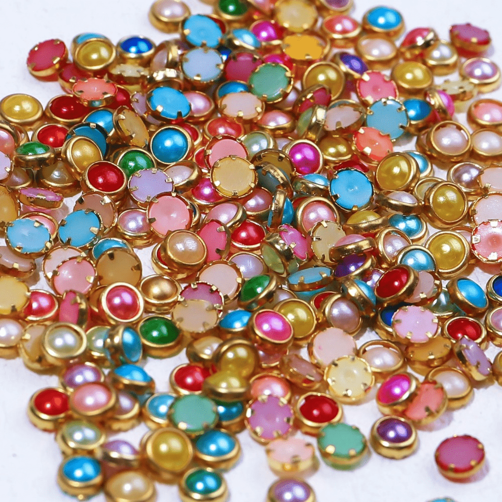 100pcs Colorful Rhinestones for DIY Nail Art - 4mm, 5mm, 6mm Sizes