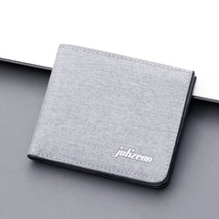 Men's Canvas Casual Short Wallet Large Capacity Card Holder Horizontal Wallet
