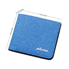 Men's Canvas Casual Short Wallet Large Capacity Card Holder Horizontal Wallet