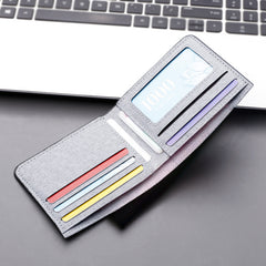 Men's Canvas Casual Short Wallet Large Capacity Card Holder Horizontal Wallet