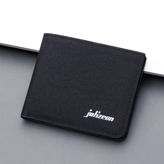 Men's Canvas Casual Short Wallet Large Capacity Card Holder Horizontal Wallet