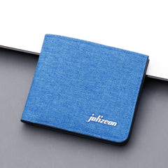 Men's Canvas Casual Short Wallet Large Capacity Card Holder Horizontal Wallet