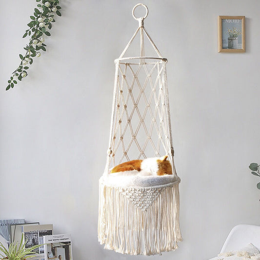 Bohemian Cat Hammock for Sleeping Playing Climbing
