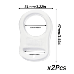 2pcs Silicone Button Rings Dummy Adapter Transparent