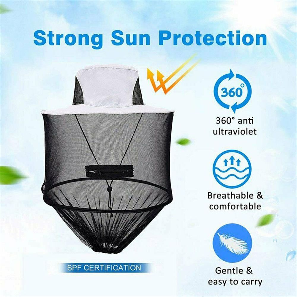 Mosquito Hat with Hidden Net Mesh Insect Protection