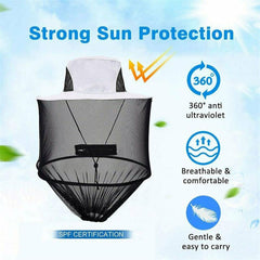 Mosquito Hat with Hidden Net Mesh Insect Protection