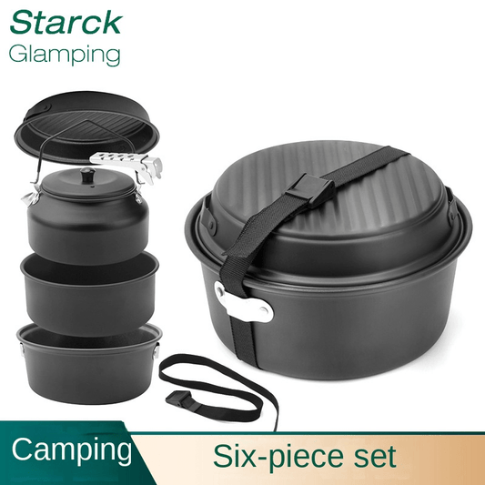 1pc Lightweight Aluminum Camping Kettle for Outdoor Hiking