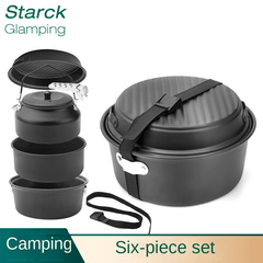 1pc Lightweight Aluminum Camping Kettle for Outdoor Hiking