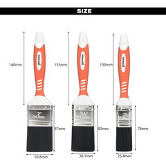 3pcs Flat Paint Brush Set 2.54x2.54x3.2.54x5.08cm