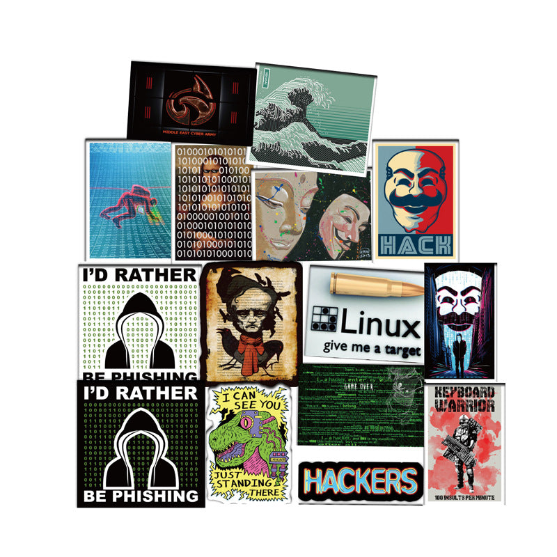 50pcs Hacker Series Stickers for Laptop Motorcycle Skateboard Waterproof