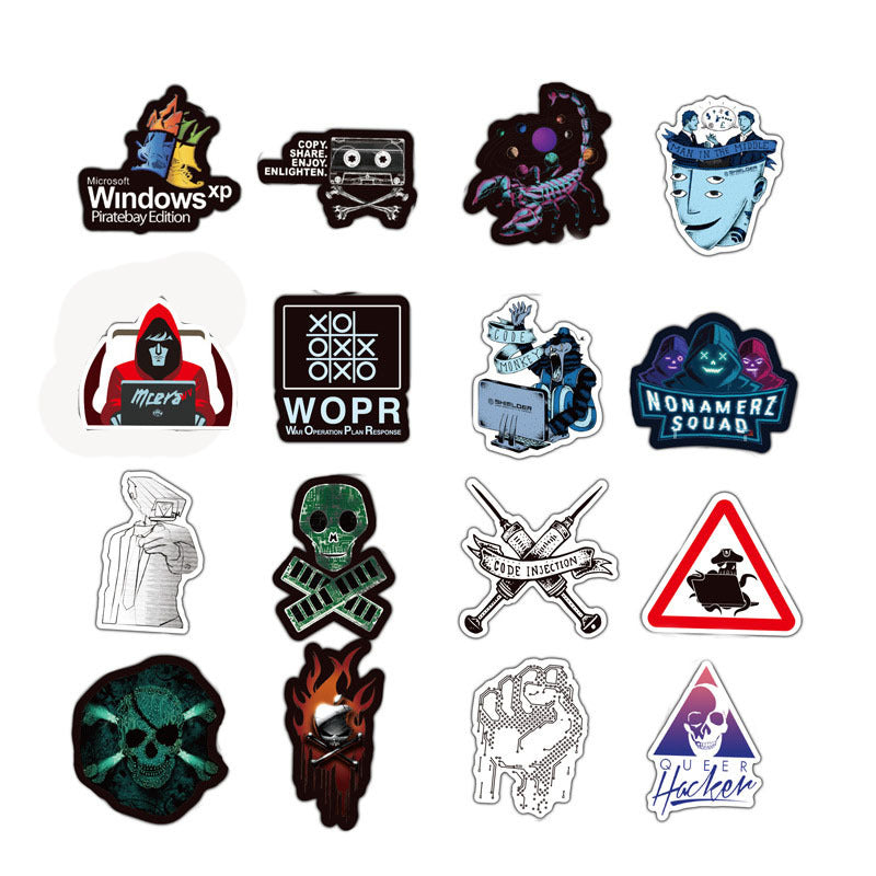 50pcs Hacker Series Stickers for Laptop Motorcycle Skateboard Waterproof