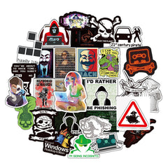 50pcs Hacker Series Stickers for Laptop Motorcycle Skateboard Waterproof