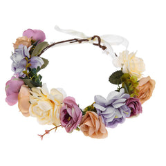Flower Headband Wreath Floral Hair Band Wedding Festivals Seaside