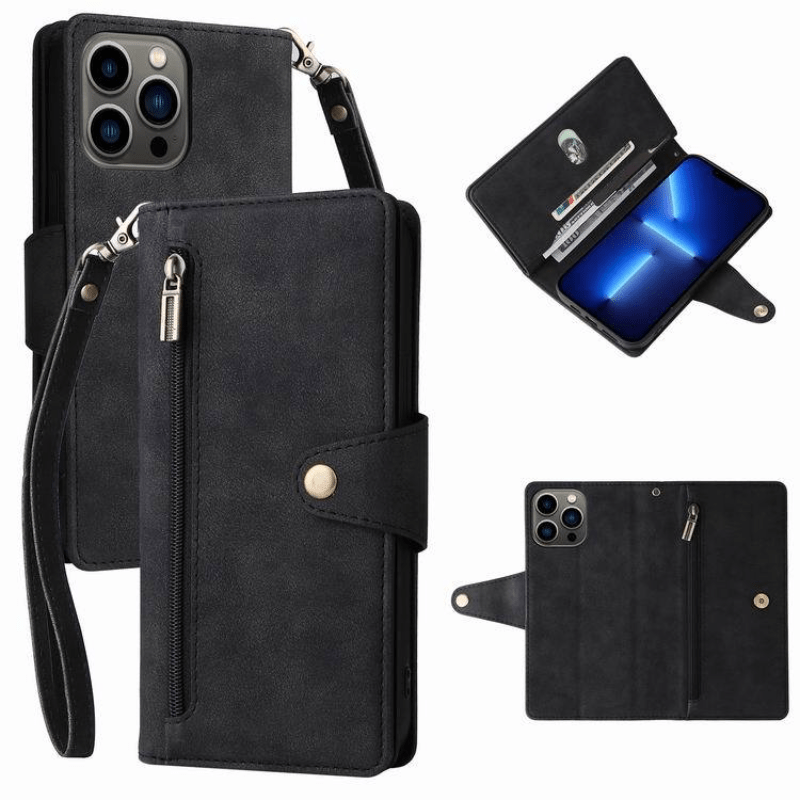 Large Capacity Cell Phone Case Credit Card Holder 9 Slots Purse Wallet