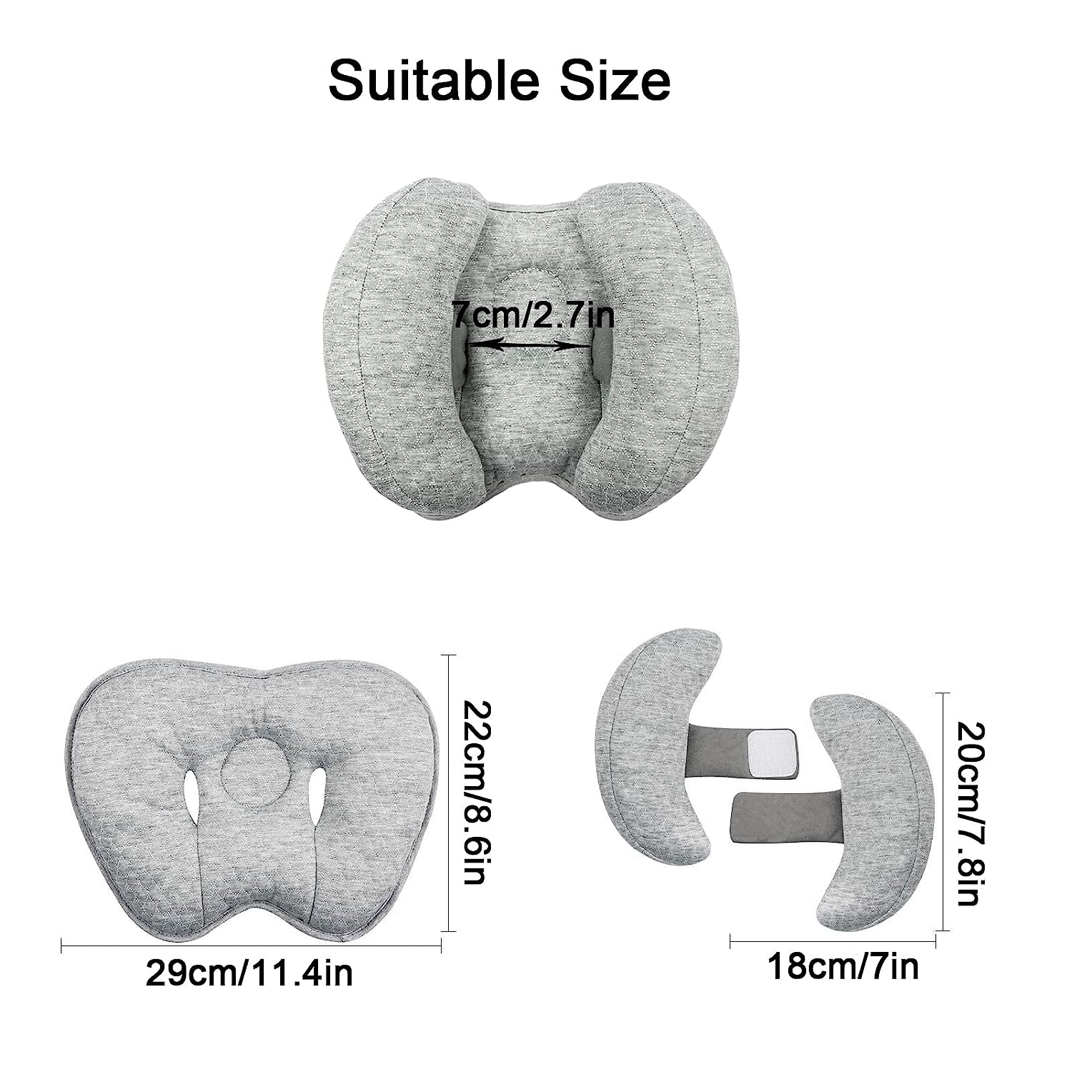 Adjustable Baby Travel Pillow, Banana Shape Neck Head Support, Car