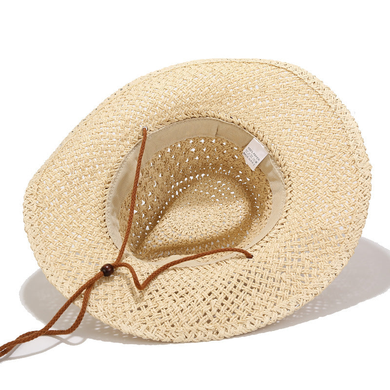 Men's Straw Beach Hat Summer Sun Protection Outdoor Travel Casual Cap