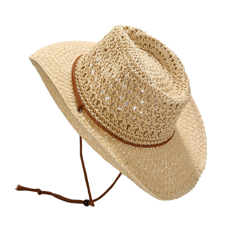 Men's Straw Beach Hat Summer Sun Protection Outdoor Travel Casual Cap