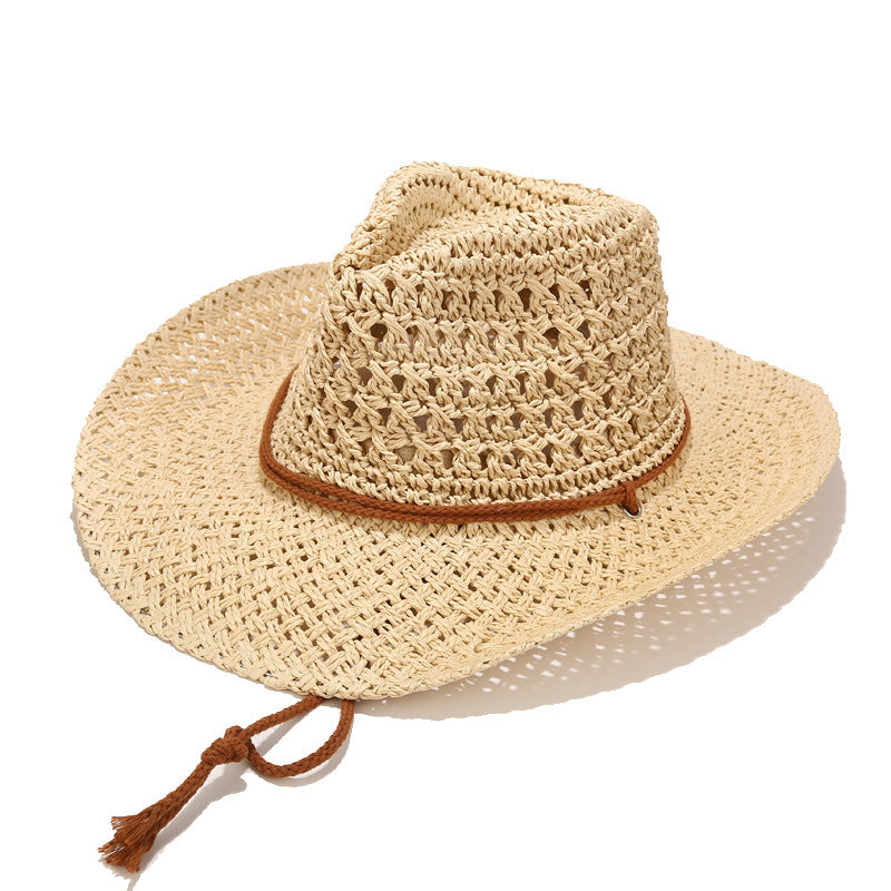 Men's Straw Beach Hat Summer Sun Protection Outdoor Travel Casual Cap