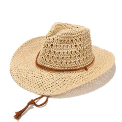 Men's Straw Beach Hat Summer Sun Protection Outdoor Travel Casual Cap