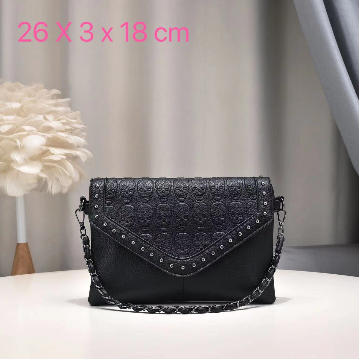 Gothic Skull Crossbody Bag Y2K Punk Shoulder Handbag