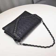 Gothic Skull Crossbody Bag Y2K Punk Shoulder Handbag