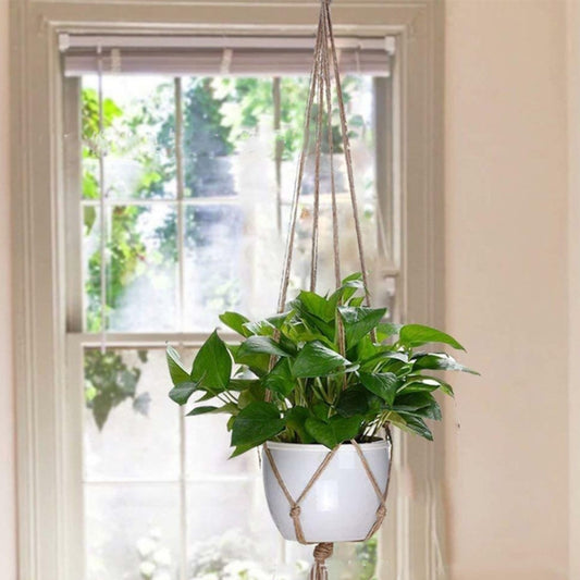 Woven Hemp Rope Plant Pot Hanger Decorative Indoor Hanging Basket