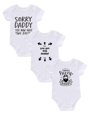 3pcs Comfy Bodysuit Set with Creative Letter Print