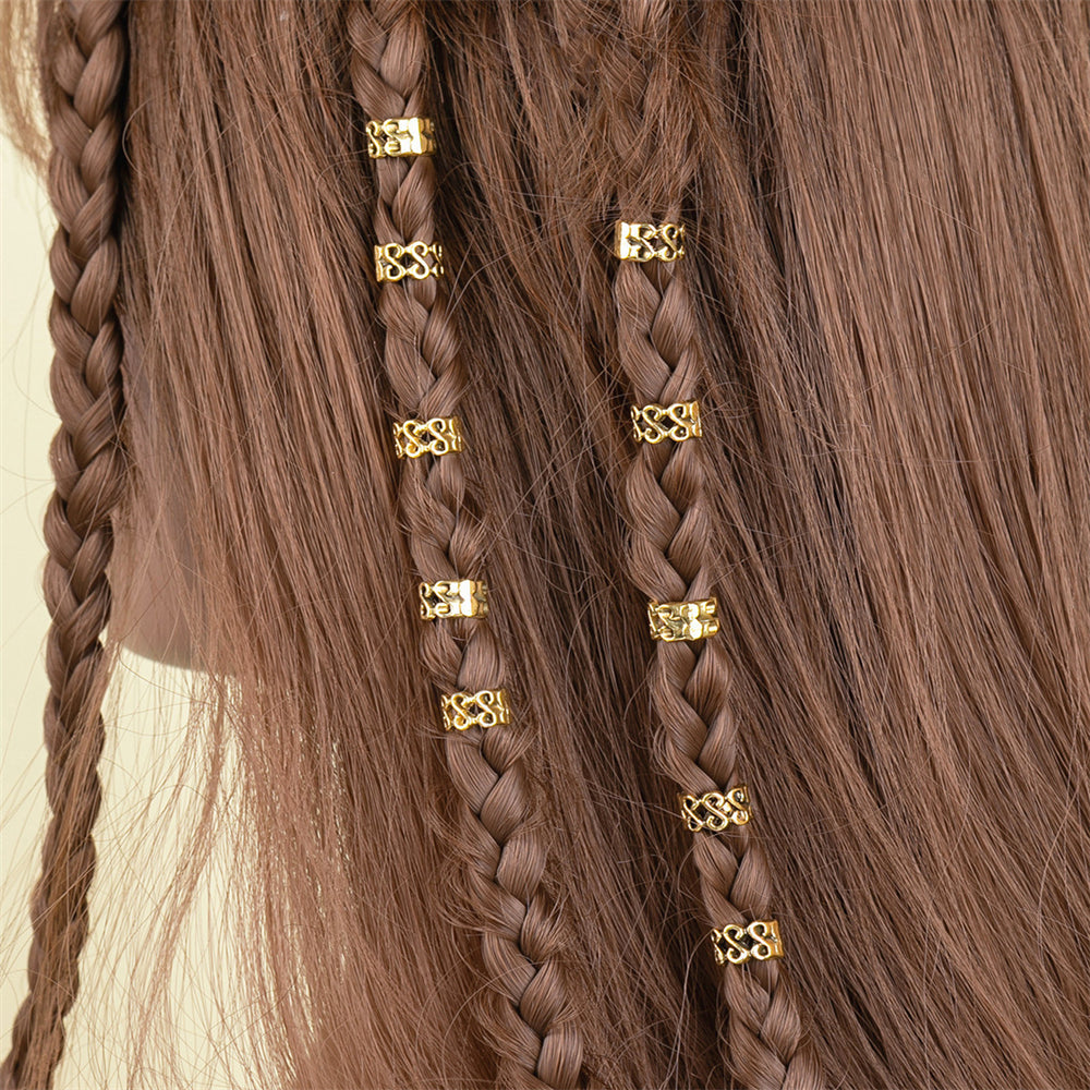 10 Vintage Gold Hair Rings for Braids Hair Cuff Accessories