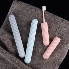 Portable Toothbrush Box Plastic Stripes Travel Wash Toothbrush Cover