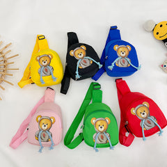 Kids Bear Waist Bag Outdoor Cartoon Chest Boys