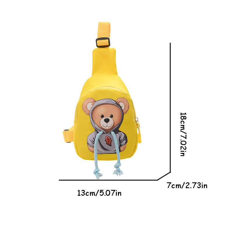 Kids Bear Waist Bag Outdoor Cartoon Chest Boys