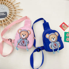 Kids Bear Waist Bag Outdoor Cartoon Chest Boys