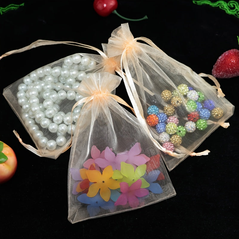 100pcs Organza Jewelry Packaging Bag with Drawstring