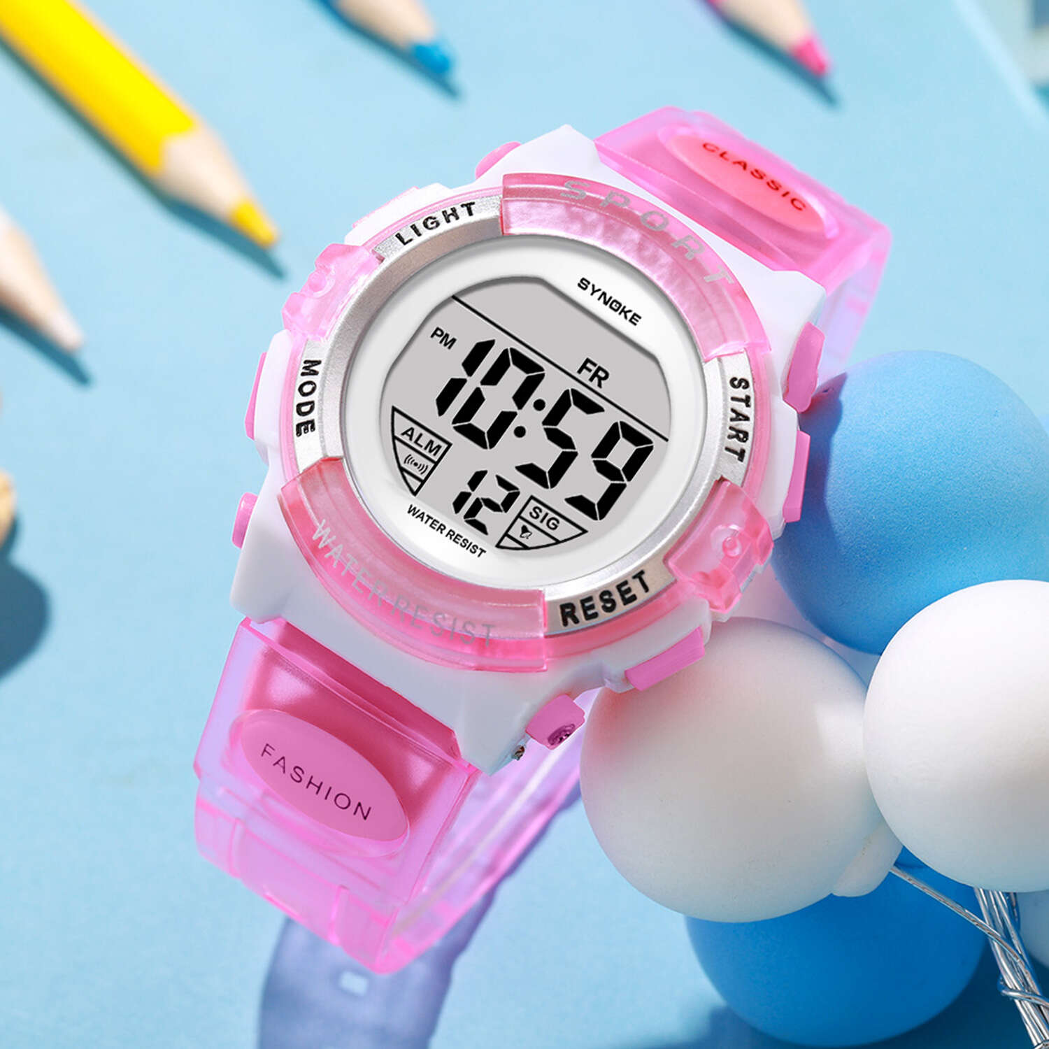 Waterproof Kids Sports Watch Colorful Glow Function