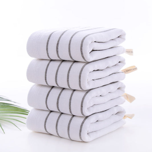 4pcs Striped Pattern Washcloth Handkerchiefs Soft Absorbent Towel 13.4in