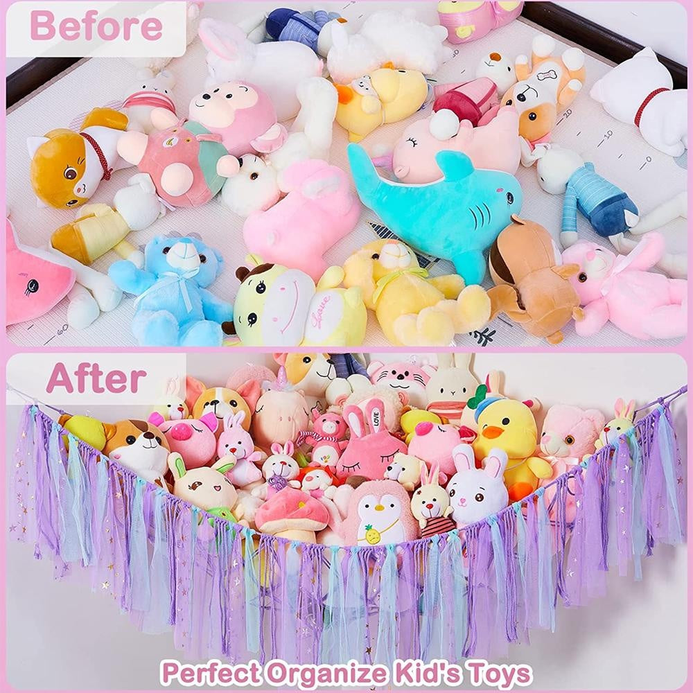 Colorful Stuffed Toys Storage Net - Keep Kids' Rooms Tidy