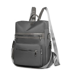 Casual Colorblock Backpack Zipper Storage Rucksack Women's Classic Travel Bag