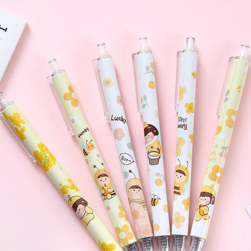 6-Piece Pushable Carving Pen Set Student Art Cartoon Tool