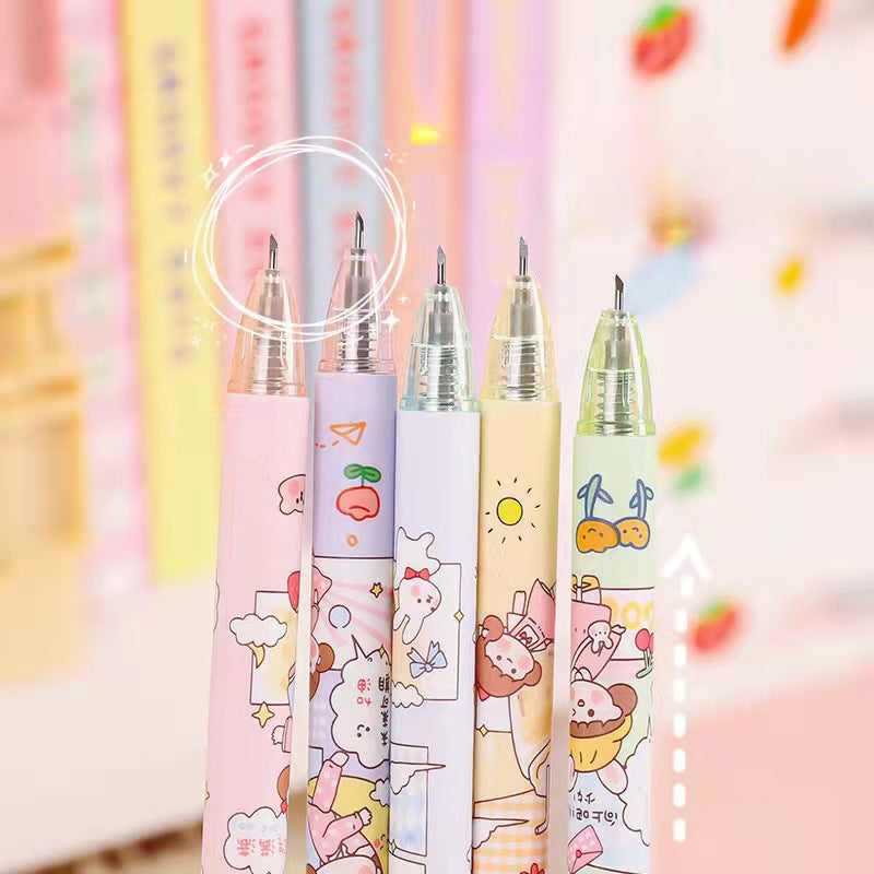 6-Piece Pushable Carving Pen Set Student Art Cartoon Tool